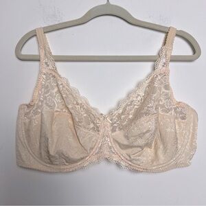 Barely Breezies NEW Cream Lace Relaxed Underwire Bra 44D Style: A72247